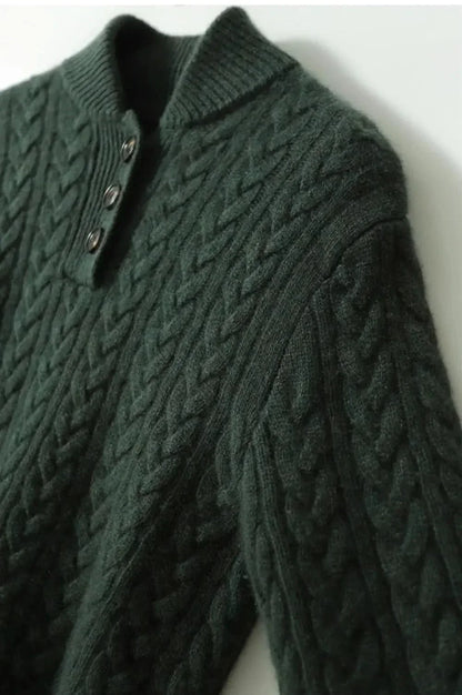 Farrow | Women's Cable Knit Half-Button Sweater