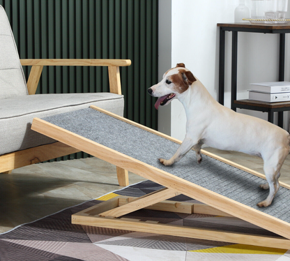 Adjustable Non-Slip Wooden Pet Ramp