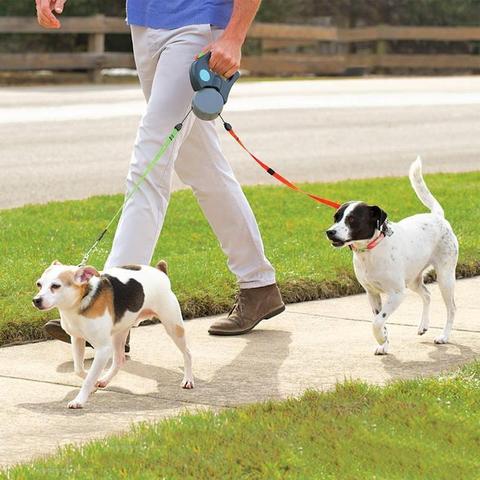 Double Dog Leash :  Dog - Reflective Rope Leash for 2 Dogs
