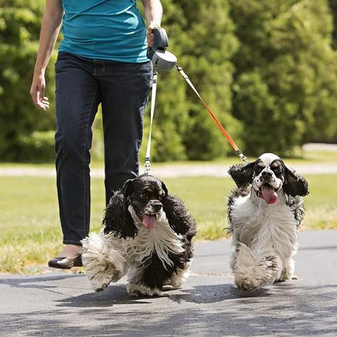 Double Dog Leash :  Dog - Reflective Rope Leash for 2 Dogs