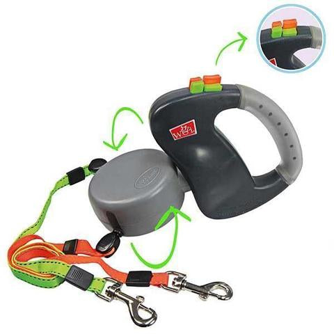 Double Dog Leash :  Dog - Reflective Rope Leash for 2 Dogs