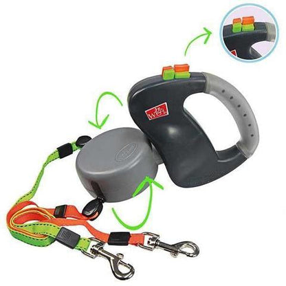 Double Dog Leash :  Dog - Reflective Rope Leash for 2 Dogs