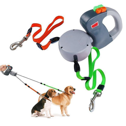 Double Dog Leash :  Dog - Reflective Rope Leash for 2 Dogs