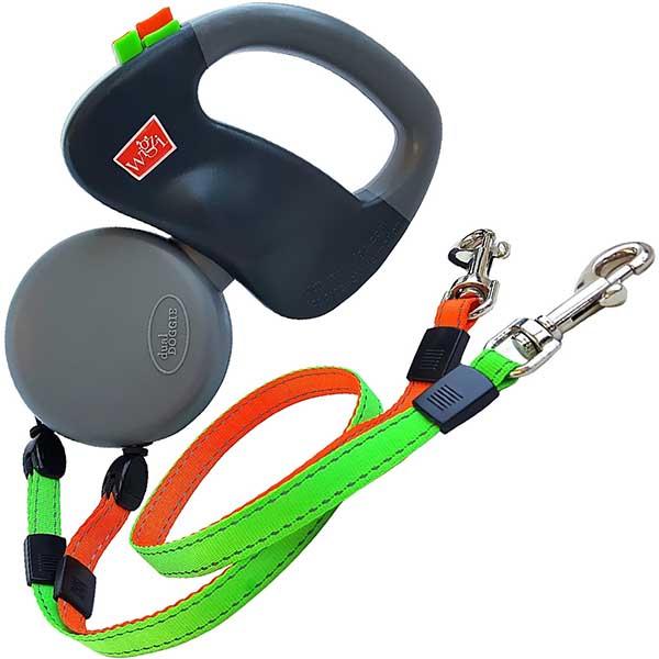 Double Dog Leash :  Dog - Reflective Rope Leash for 2 Dogs